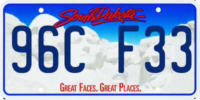 SD license plate 96CF33