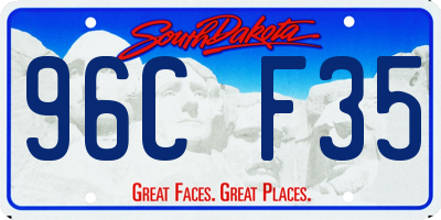 SD license plate 96CF35