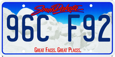SD license plate 96CF92