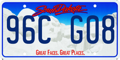 SD license plate 96CG08