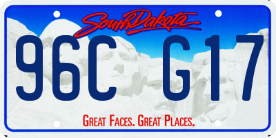 SD license plate 96CG17