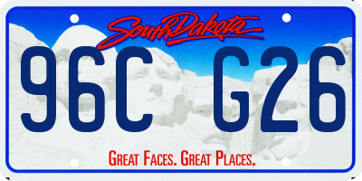 SD license plate 96CG26