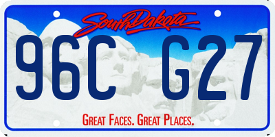 SD license plate 96CG27