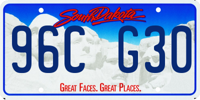 SD license plate 96CG30