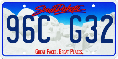 SD license plate 96CG32