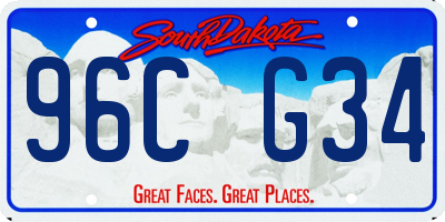 SD license plate 96CG34