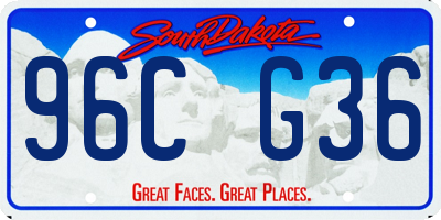 SD license plate 96CG36