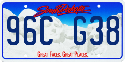 SD license plate 96CG38