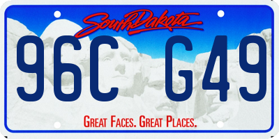 SD license plate 96CG49