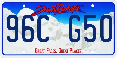 SD license plate 96CG50