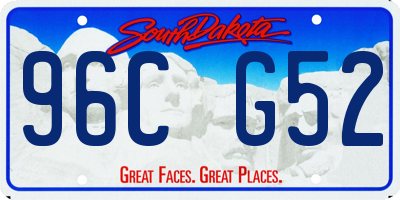 SD license plate 96CG52
