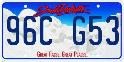 SD license plate 96CG53