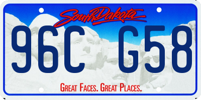 SD license plate 96CG58