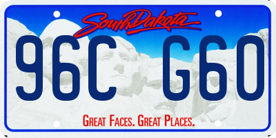 SD license plate 96CG60