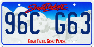 SD license plate 96CG63