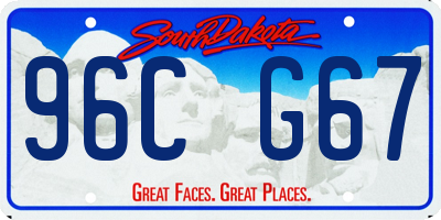 SD license plate 96CG67