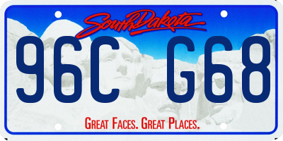 SD license plate 96CG68
