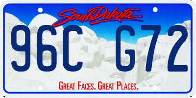 SD license plate 96CG72