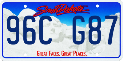 SD license plate 96CG87