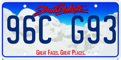 SD license plate 96CG93
