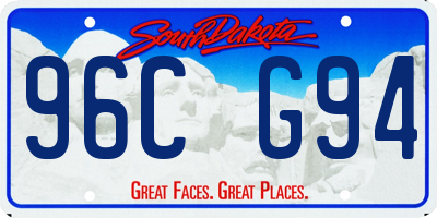 SD license plate 96CG94