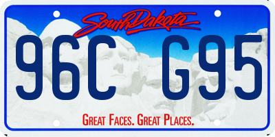 SD license plate 96CG95