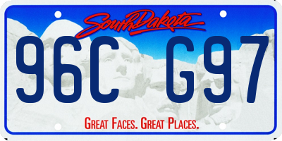 SD license plate 96CG97