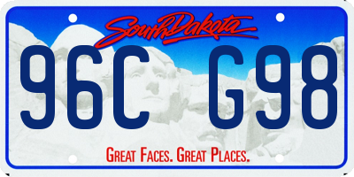 SD license plate 96CG98