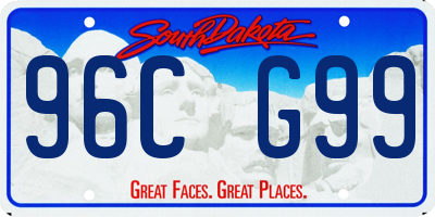 SD license plate 96CG99