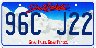 SD license plate 96CJ22