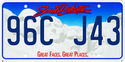 SD license plate 96CJ43