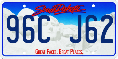 SD license plate 96CJ62