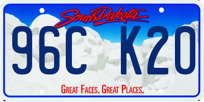 SD license plate 96CK20