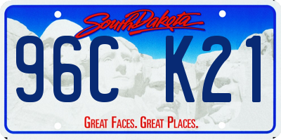 SD license plate 96CK21