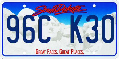 SD license plate 96CK30