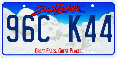 SD license plate 96CK44