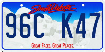 SD license plate 96CK47