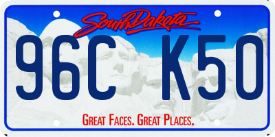 SD license plate 96CK50