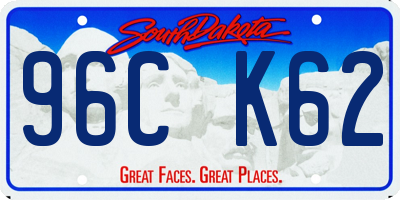 SD license plate 96CK62