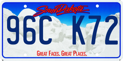 SD license plate 96CK72