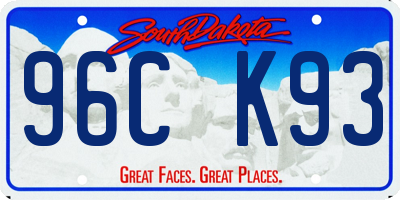 SD license plate 96CK93