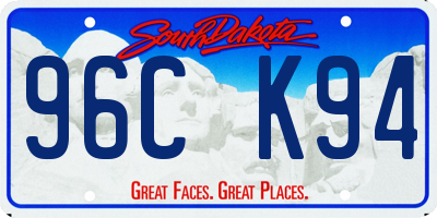 SD license plate 96CK94