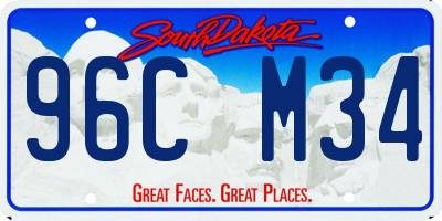 SD license plate 96CM34