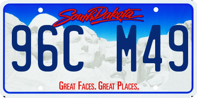 SD license plate 96CM49