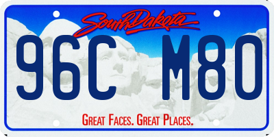 SD license plate 96CM80