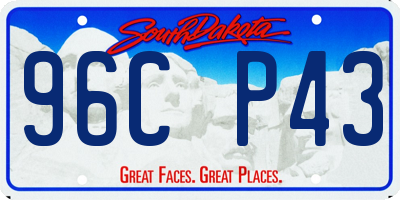 SD license plate 96CP43