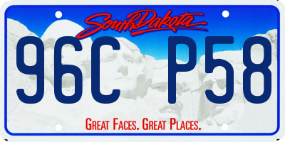 SD license plate 96CP58