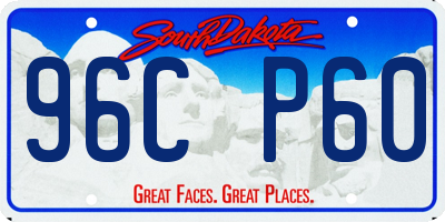 SD license plate 96CP60
