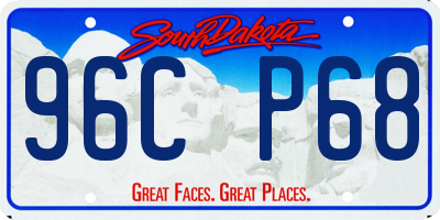 SD license plate 96CP68