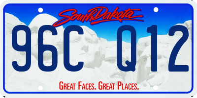 SD license plate 96CQ12